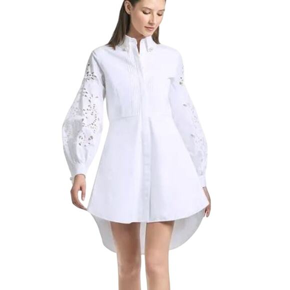 Sachin + Babi Dresses & Skirts - NWT Sachin + Babi Tate Cotton Eyelet High-Low Shirtdress White Women's Size 8